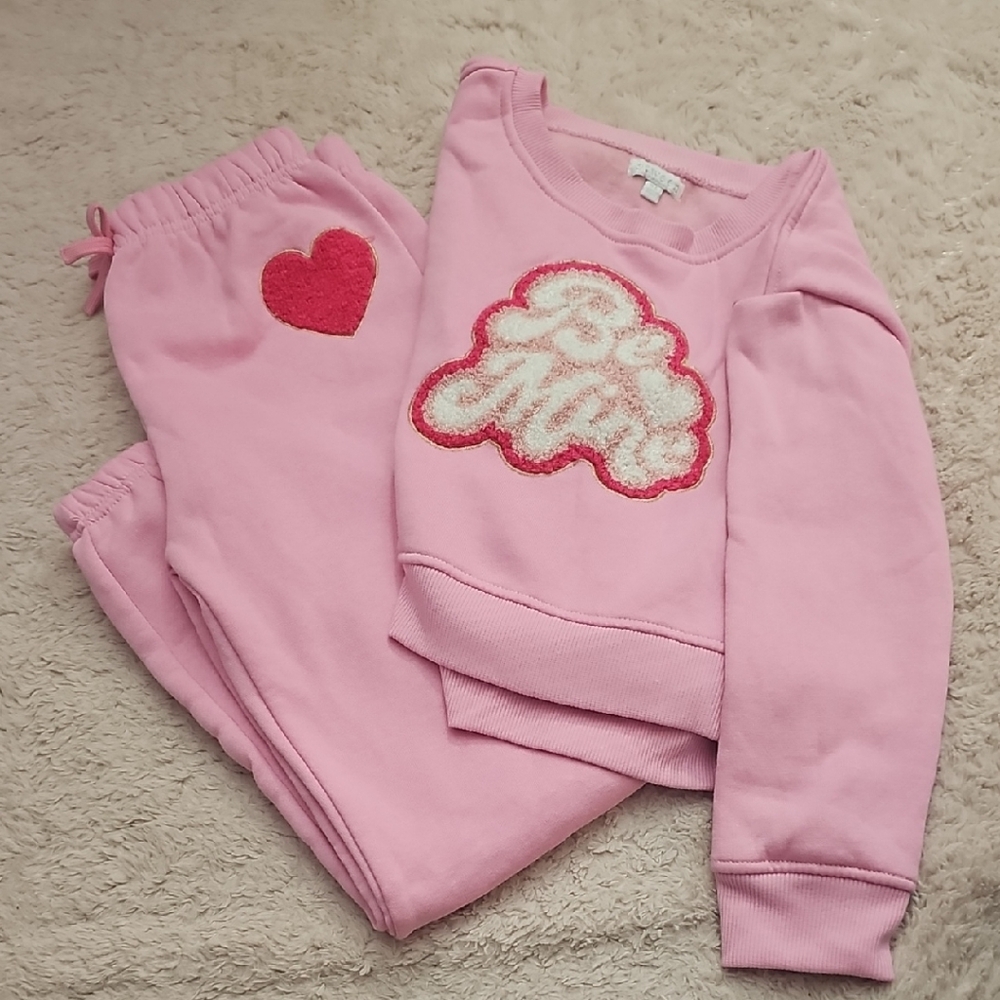 btween Pink Kids Matching Set with Red Heart